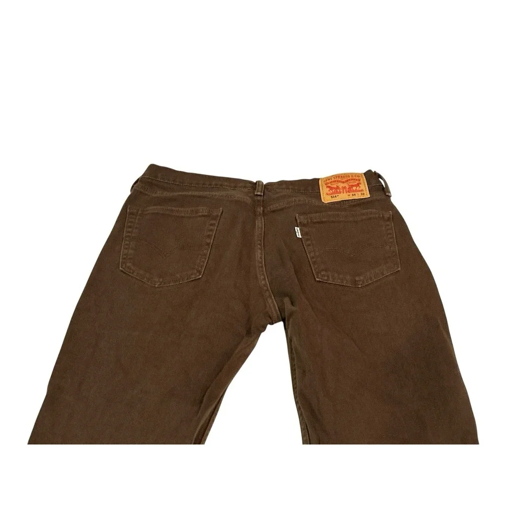 Levis Men's 514‎ Straight Fit Jeans Stretch Brown 34x32